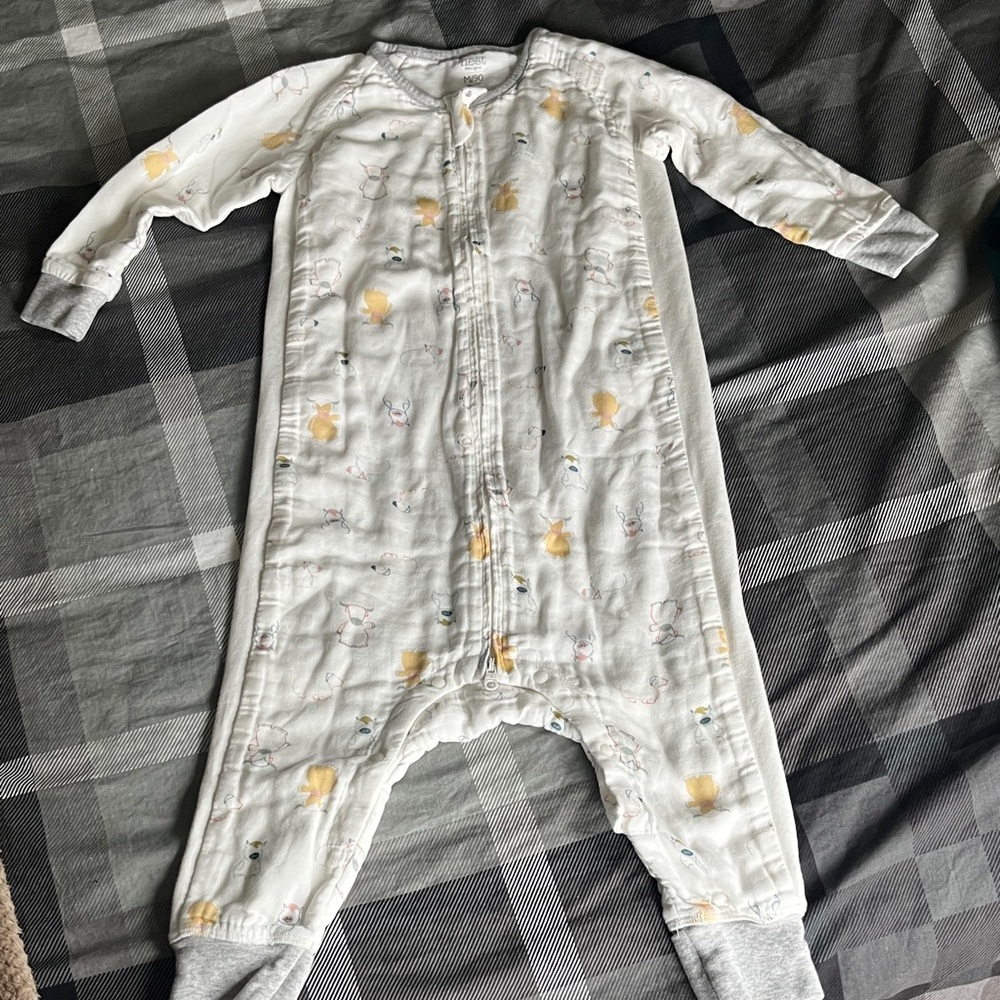 White Footed Baby Sleep Sack with Yellow Accents